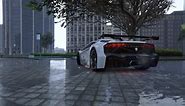 PC White Lamborghini in the Rain Live Wallpaper Free