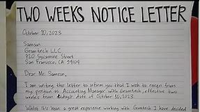 How To Write Two Weeks Notice Letter Step by Step Guide | Writing Practices
