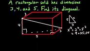 CLEP College Algebra: Diagonal of A Rectangular Solid