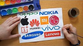 TOP 10 smartphone logos - Logo drawing (Samsung, LG, Apple, Nokia, Huawei, Lenovo, Oppo ...etc)