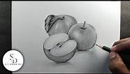 How to draw Realistic Apple || Easy apple drawing tutorial step by step
