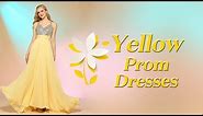 Yellow Prom Dresses, Light Yellow Party Dress 2018, Mustard Yellow Formal Evening Gowns Online Shop