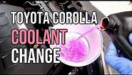 Coolant Change, Toyota Corolla, Drain & Fill 2014 2015 2016 2017 2018