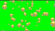 Laughing Emoji Rain Animation Green Screen
