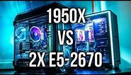 16 CPU Core Comparison - AMD 1950X Threadripper vs 2x Intel Xeon E5-2670
