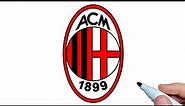 How to draw AC Milan logo step by step | Drawing football club A.C. Milan Logo easy
