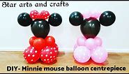 How to make Minnie mouse balloon centrepiece/DIY Minnie mouse birthday decoration ideas