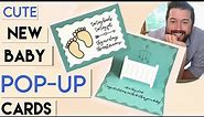 Make adorable NEW BABY cards | Pop up cards made EASY | newborn baby cards | POP UP CARD tutorial