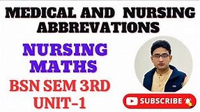 Medical Abbreviations and Symbols In Nursing | Medicine Prescription Shortcut | Nursing Maths Unit 1