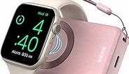 LVFAN Portable Charger for Apple Watch, 4000mAh iWatch Charger Power Bank Wireless Battery Pack Magnetic Travel Smart Watch Charger for Apple Watch Series 9 8 7 6 5 4 3 2 1 SE Ultra 2 Ultra (Pink)
