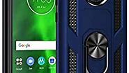 Korecase Compatible with Moto G6 Case, Extreme Protection Military Armor Dual Layer Protective Cover with 360 Degree Swivel Ring Kickstand Blue