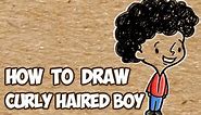 How to Draw a cartoon boy with curly hair step by step