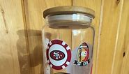 San Francisco 49ers 20 ounce glass can Tumblr. Bamboo lid, metal straw with straw, cleaner. 20. Cookies DM if interested##SanFrancisco##49ers#mug##glasscan ##tumbler#ChicasMalas