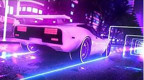 Synthwave Neon City Car Animation