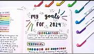 how I journal my New Year's resolutions 2024💞🌈 | journal with me & reading my entry