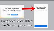 Apple account disabled for security reasons fix !Apple id locked fix 2021.
