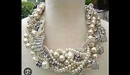 Pearl bridal jewelry //bridal pearls necklace//how to make pearl jewelry.""