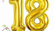 Smlpuame 40 inch Number Balloon 0-9 Gold Large Number 18 Balloons,Digital Balloons for Birthday Party Celebration Decorations Supplies, Helium Foil Number Balloons for Wedding Anniversary