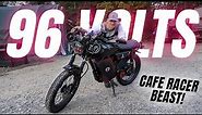 I built my own 96V ELECTRIC MOTORCYCLE | Cafe Racer Cannon Overview + Ride