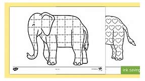 Patterns Colouring Sheets to Support Teaching on Elmer