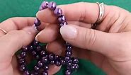 Purple Glass Beads Plain Round 8mm Pearlised Long Strand Of 100+