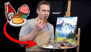 I Make a Bob Ross Painting using ONLY FOOD!??...