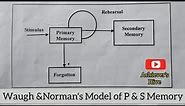 Waugh and Norman's Model of Primary memory and Secondary Memory| #2020 #Ignou #best video