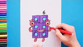 How to draw Number 6 (Numberblocks)