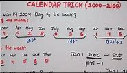 Trick to solve calendar problems in less than 20 secs!!!! ( 2000-2100 years)