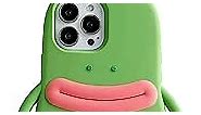 Yatchen for iPhone 13 Pro Max Kawaii Phone Case 3D Cartoon Cute Frog Phone Case Soft Silicone Unique Fun Cover Case for Women Girls Slim Fit Anti-Drop Protective Case for iPhone 13 Pro Max Green