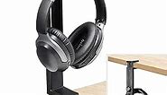 NEETTO HS906 Headphone Stand & Hanger 2 in 1, Above & Under Desk Gaming Headset Holder Mount Hook with Height Adjustable & Rotating Clamp, Earphone Rack with Cable Clip