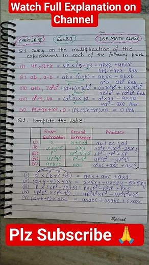 Class 8 Maths Chapter 8 | Exercise 8.3 Algebraic Expressions Full Explanation #class8maths