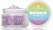 Unicorn Face, Body Glitter Gel: for Women & Girls | Biodegradable Holographic Purple Body Glitter | Fine Glitter in Aloe Vera Gel Base with Essential Oil | by Ruth Paul Skin 2oz