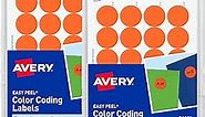 Avery Printable Color Coding Round Labels, 3/4 Inch Diameter, Orange, 1,008 per Pack, 2 Packs, 2,016 Customizable Labels Total (07872)
