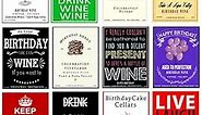Set of 12 - Funny Birthday Wine Bottle Labels - 5 Inch X 4 Inch