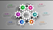 Create 6 Gear shape Options Infographic slide in PowerPoint