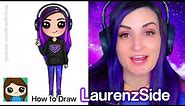 How to Draw LaurenzSide 💜Famous YouTube Gamer