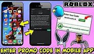 HOW TO ENTER PROMO CODES IN ROBLOX MOBILE APP - iPhone, Android