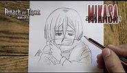 mikasa ackerman drawing step by step | pencil drawing | attack on titan (進撃の巨人)