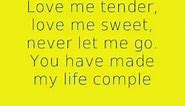 Love Me Tender - Elvis Presley - Lyrics Video