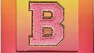 Letter Patchs Self-Adhesive Iron On Letters Patchs 1 PC Preppy Letter Patches Stick on Letter Stickers Varsity Letter Patches (B, Hot Pink)