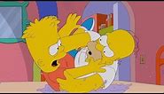The Simpsons - Bart and Homer Fight