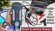 bosch c3 6v/12v Car,bike,scooter battery charger unboxing & review