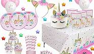 Unicorn Birthday Decorations for Girls - Purple Unicorn Party Supplies and Plates for Girl Birthday, Best Value Unicorn Party Decorations Set for Creating Unicorn Theme