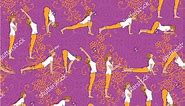 Sun Salutation Yoga Poses Pattern Stock Vector (Royalty Free) 133625786 | Shutterstock