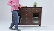 Simpli Home Artisan Solid Wood 54 in. Wide Transitional Sideboard Buffet Credenza in Russet Brown AXCRART11-RUS