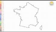 France Map outline | How to draw France Map step by step | Map drawing | drawing tutorials | #art