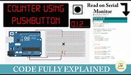 Counter using pushbutton | Step by step | DigitalRead