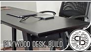 Blackout Plywood Desk Build || How To Build || One Sheet of Ply -Woodworking