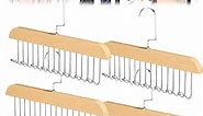 4PCS Multifunctional Non-Slip Storage Hangers, Wooden Belt Hanger for Closet with 8 Hooks, Anti Slip Multi Hook Coat Rack, Multifunctional Hanger with Multiple Hooks for Ties, Scarves (Beige)